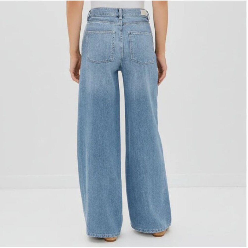 DL1961 Hepburn Wide Leg High Rise Jeans Womens 29 River Bank Lightweight - Picture 6 of 11